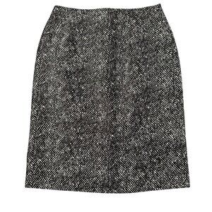 Rickie Freeman Teri Jon Womens‎ 10 Black White Print Silk Wool Pencil Skirt